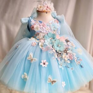 Blue butterfly princess dress
